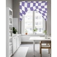 thumbnail image 4 of Purple White Checkered Swag Valance for Windows 56'' x 36'', Modern Irregular Geometric Light Filtering Kitchen Curtains Valances for Bathroom/Living Room/Bedroom/Café, Rod Pocket Curtain Panel, 4 of 6