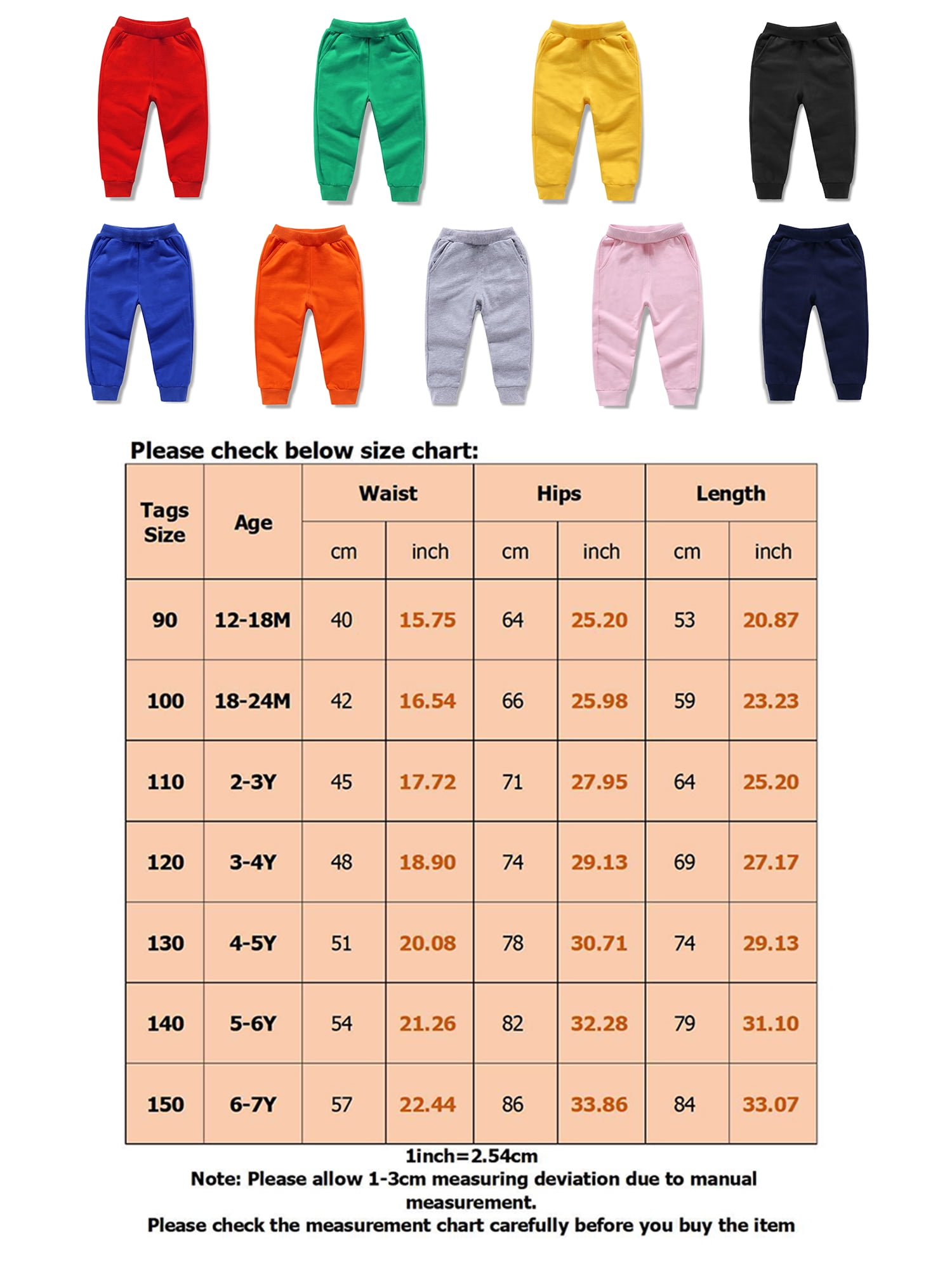 Frontwalk Boys Soft Elastic Waist Bottoms Solid Color Warm Trousers Kids  Straight Leg Playwear Jogger Pant Red 130cm 