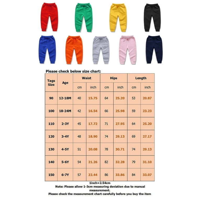 Cindysus Kids Boys Plain Sweatpant Solid Color Active Jogger Sport Pant  Straight Leg Elastic Waist Trousers with Pockets Pink 100cm