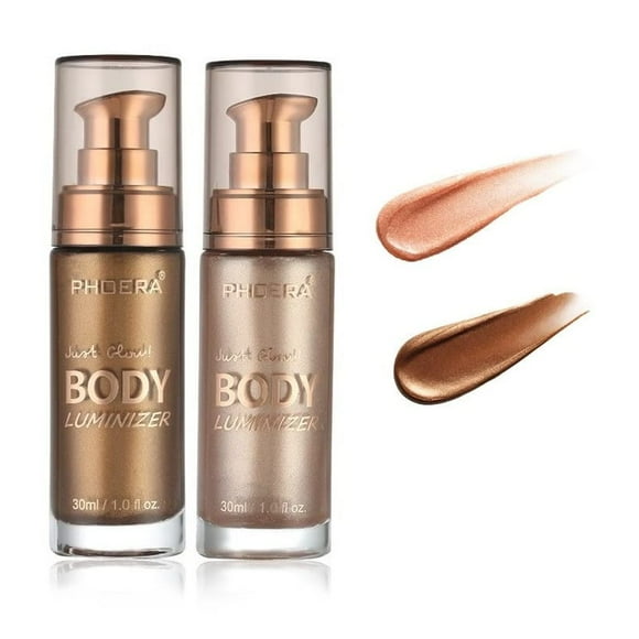 Body Luminizer PHOERA, paquete de 2 unidades, purpurina impermeable, oro rosa 101 y bronce 103