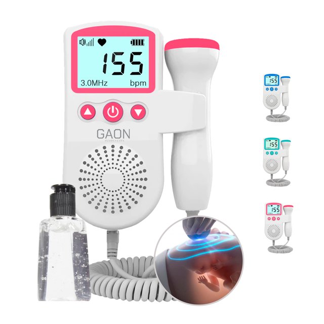 Doppler Fetal Ultrasonido Portatil Detector de Frecuencia Cardiaca Fetal Rosa Gaon JSL-T501