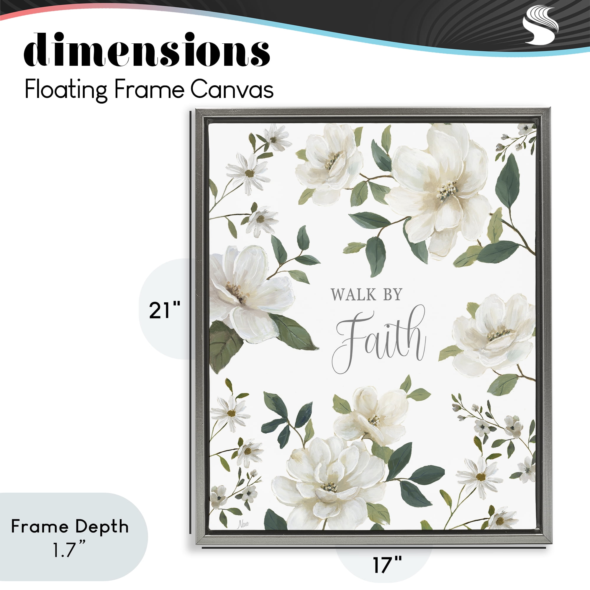 Stupell Industries Floral Walk By Faith Gray Framed Floater Canvas Wall Art, design by Nan