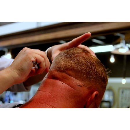 Canvas Print Hair Man Barber Shop Razor Hair Cut Shave Barber Stretched Canvas 10 x