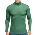 thumbnail image 2 of Hinvhai Seasonal Clearance Men Solid Ribbed Slim Fit Knitted Pullover Turtleneck Sweater Base Shirt Green 12(XXL), 2 of 3