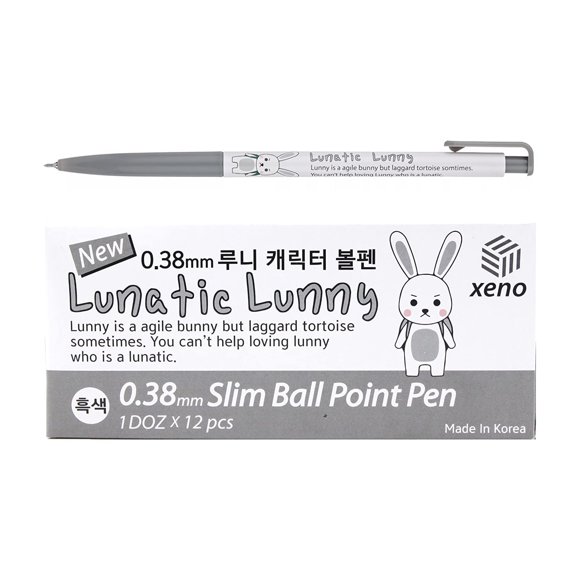 Bolígrafo ZEESOON Xeno Lunatic Lunny 0,38 mm negro, 12 unidades