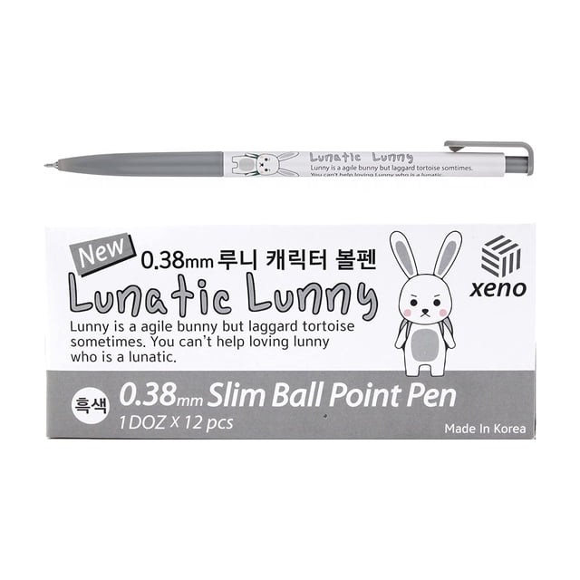 Bolígrafo ZEESOON Xeno Lunatic Lunny 0,38 mm negro, 12 unidades