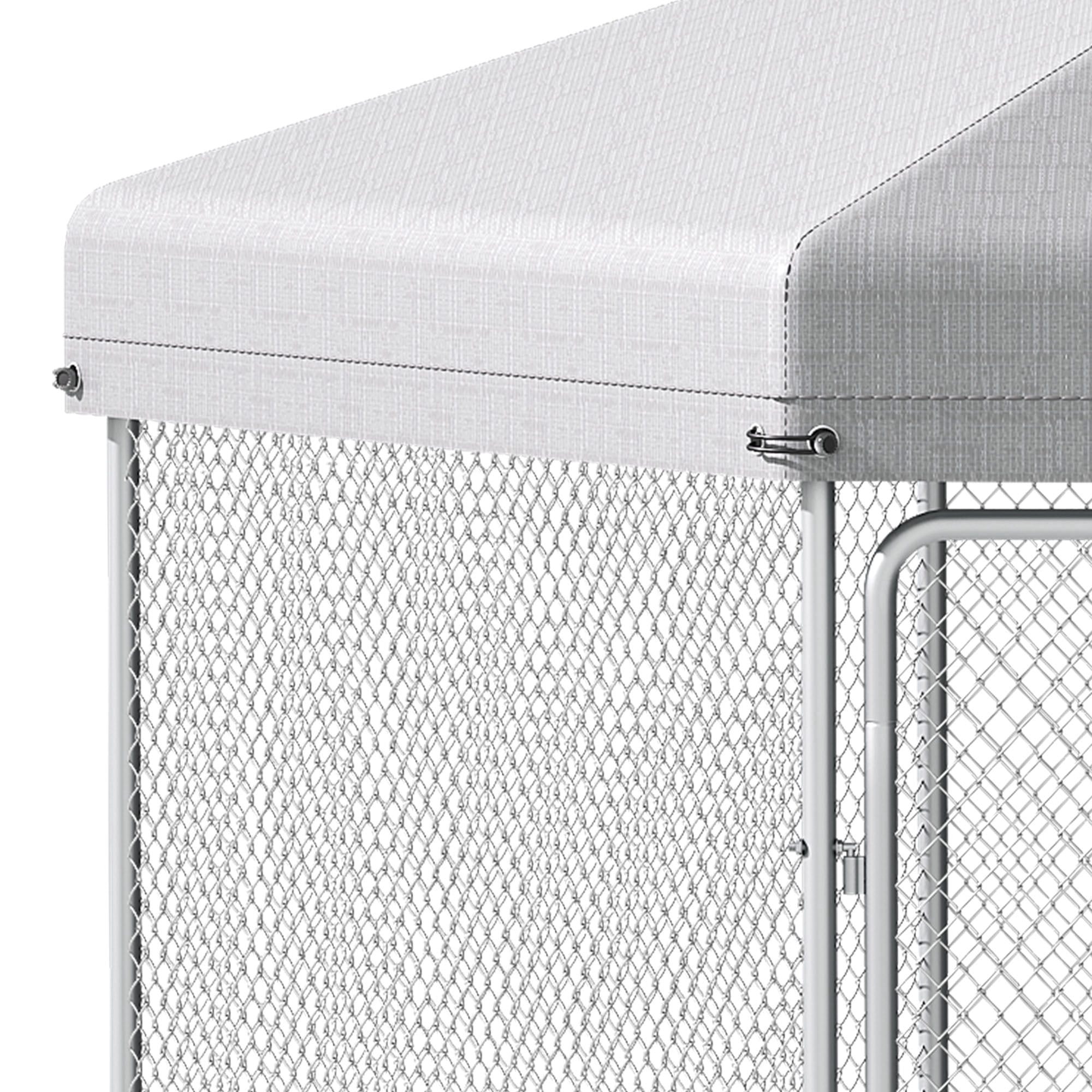 Dextrus XXL Heavy-Duty Outdoor Dog Kennel with UV-Resistant Roof & Lock - 9.8×8.2×6.2FT Reinforced Pet Pen House for Yard, Medium & Large Dogs Playpen with Dual-Door Design
