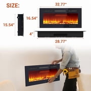 Electric Fireplace,36-Inch Recessed & Wall-Mounted Electric Fireplace – Modern LED Fireplace Heater with Remote Control, Adjustable Flame Color & Speed, Timer, Low Noise, 750W/1500W