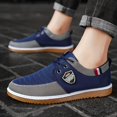 thumbnail image 3 of Men's solid belt casual sports shoes- lightweight breathable fabric upper and PU sole, low-top round toes, suitable for training in all seasons, outdoor and daily wear- Navy , daily wear shoes/sports, 3 of 8