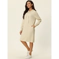 thumbnail image 3 of DARING DIVA Pullover Sweatshirt Long Sleeve Hoodie Dress with Pockets S Apricot, 3 of 6