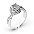 thumbnail image 5 of Blue Jewelry 1.8 Ct Round Cut Diamond Rings - 14K White Gold Plated - Bypass Designer Halo Engagement Diamond Ring for Women's - CrissCross Splite Shank Beautiful Anniversary Ring, 5 of 11