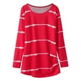 thumbnail image 2 of Ketyyh-chn99 Kids Girls Casual Tunic Tops Girls Long Sleeve Shirts Casual Crewneck Stripe T-Shirts Kid Girls Soft Cotton Pullover Shirts Tops Toddler Sweatshirt for 4-5 Years,Red, 2 of 4