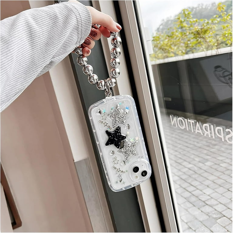 Custodia Per IPhone 15 Pro (6,1") Con Fiocco Argento 3D Glitterato E Cristalli - Design Kawaii, Antiurto E Anti-ingiallimento