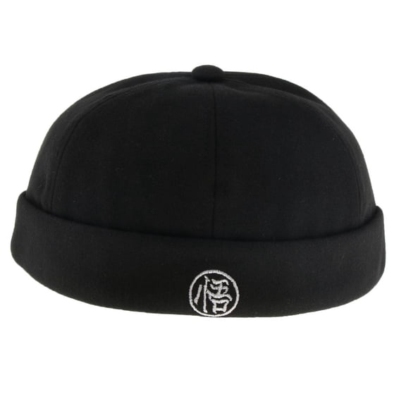 Docker Hat Wool Felt Leon Beanie Adjustable Black