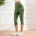 thumbnail image 6 of Skirted Leggings for Women, Audhol Women's Color Block High Strength High Elasticity Quick Drying Yoga Sports Leggings Leggings with Skirt for Women Green XL, 6 of 9