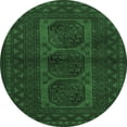 thumbnail image 1 of Ahgly Company Indoor Round Southwestern Emerald Green Country Area Rugs, 3' Round, 1 of 4