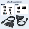 thumbnail image 3 of 4K@60Hz HDTV 2.0 Switch, 3-in-1 HDTV Switcher with 1.64FT Cable, 3 Port HDTV Splitter for Xbox, PS5, PC, Supports 4K@60Hz, 1080P, 3 of 8