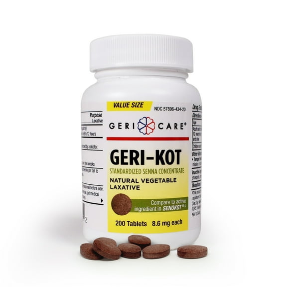 Geri-KOT Sennosides Laxative & Stool Softener Tablets 8.6mg 100ct