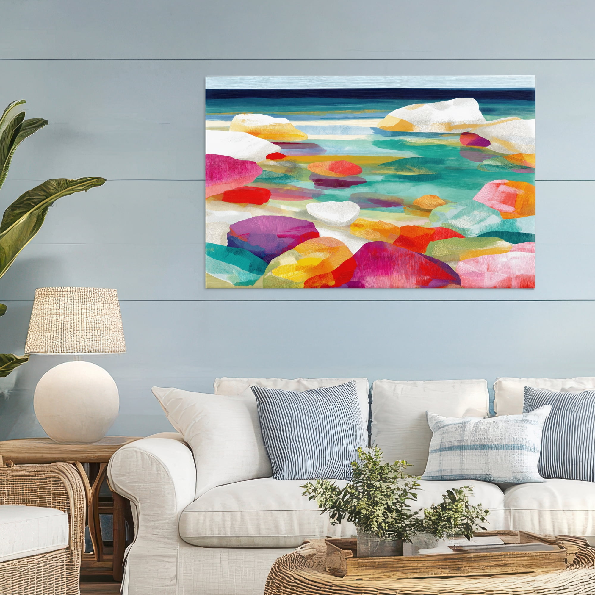 Stupell Industries Vivid Stones By The Shore Canvas Wall Art, design by Chromatic Storm Studio