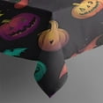 thumbnail image 3 of Rainbow Halloween Pumpkins Pattern Rectangle Tablecloth 60"x84",Waterproof Polyester Rectangle Table Cloth, Wipeable Spillproof Polyester Tablecloth for Dining, Camping, Indoor and Outdoor, 3 of 5