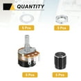 thumbnail image 6 of Uxcell 6 Pack WH138 Potentiometer 100K Ohm Single-Joint Variable Resistors 3 Terminals Linear Taper Rotary with Knob Cap, 6 of 7