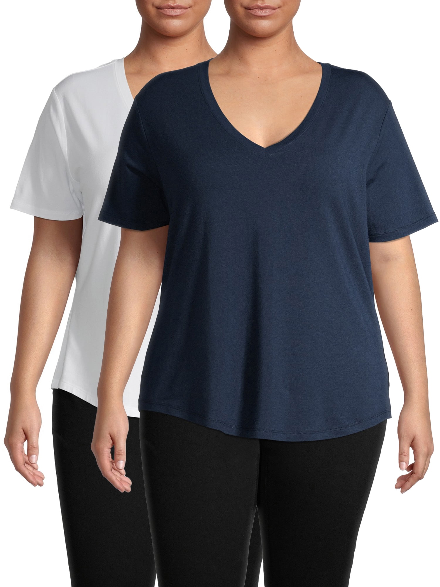 V-Neck T-Shirt with Short Sleeves 
