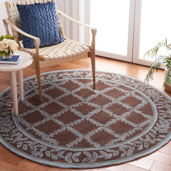 Safavieh Chelsea Alecia Geometric Area Rug, Brown/Blue, 8' x 8' Round