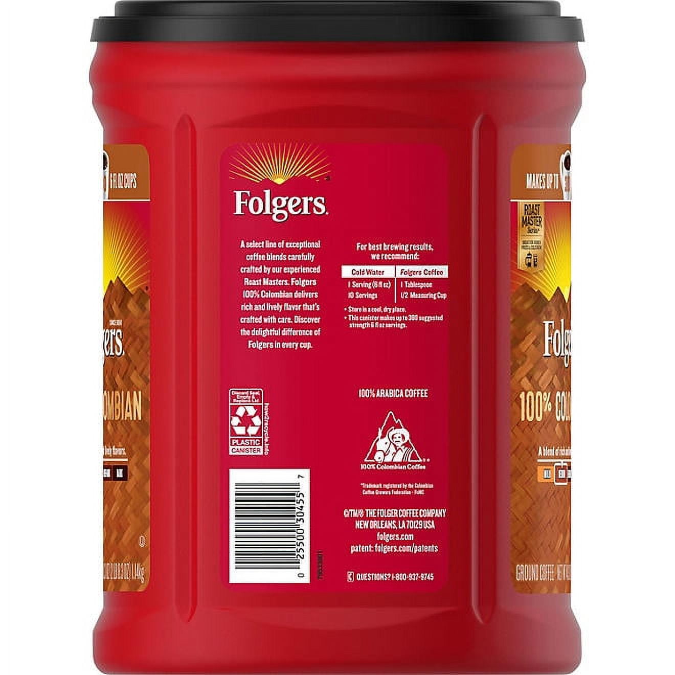 folgers medium roast ground colombian coffee 40 3oz