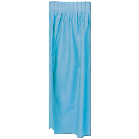 Beistle Pack of 6 Light Blue Pleated Disposable Plastic Picnic Party Table Skirts 14'