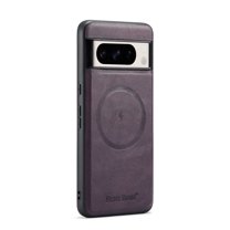 Compatible with Google Pixel 7 Pro Magnetic Case, Classic Premium PU Leather TPU Hybrid MagSafe Ultra Slim Protective Skin Friendly Shockproof Case Cover for Google Pixel 7 Pro, Purple