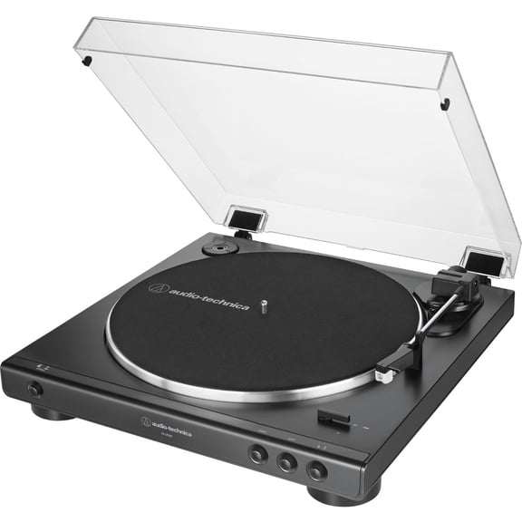 Audio-Technica AT-LP60X-GM Fully Automatic Belt-Drive Turntable 33-1/3 & 45 RPM -Gunmetal/Black Bundle with 1 Year Extended Protection Pack