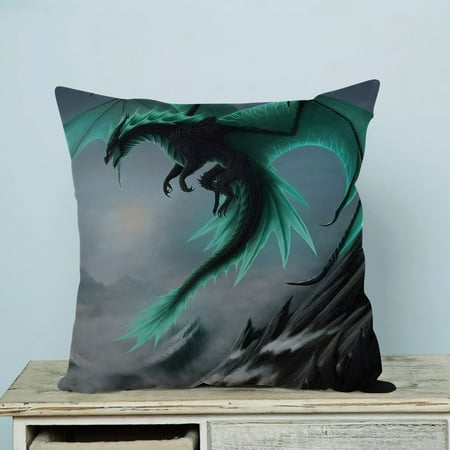 GCKG Flying Dragon Pattern Pillow Case Pillow Cover Pillow Protector Two Sides 20 x 20 (Best Pillow For Flying)