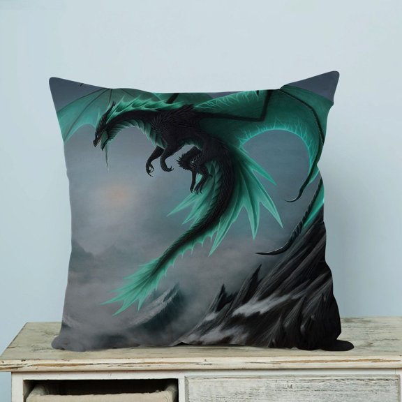 GCKG Flying Dragon Pattern Pillow Case Pillow Cover Pillow Protector Two Sides 20 x 20 Inches