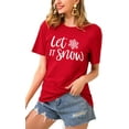 thumbnail image 5 of Christmas Shirts for Women Let It Snow Shirt Xmas Holiday Tshirt Cute Snowflake Print Tees Tops, 5 of 7