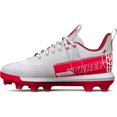 thumbnail image 1 of Under Armour Boy's Harper 7 Low Juniors TPU Baseball Cleat Shoe, (600) Red/White/Red, 2.5 Little Kid, 1 of 3