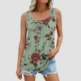 thumbnail image 4 of GERsome Women's Floral Tank Tops Summer Pleated Crewneck Sleeveless Tunic Flowy Loose T-Shirts S-5XL, 4 of 6