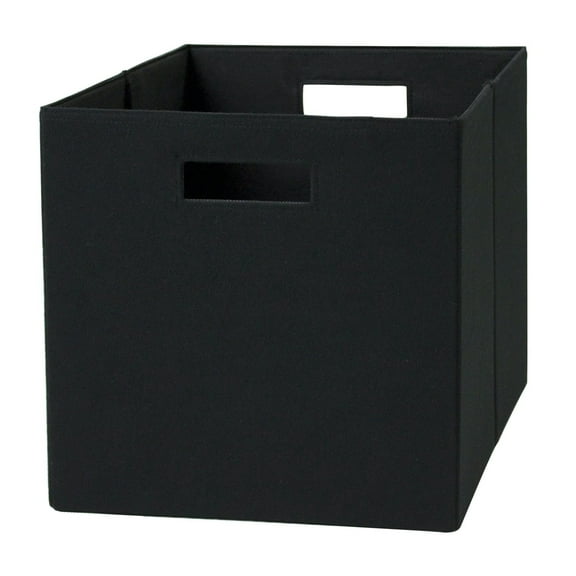 Fabric Cube Storage Bins - 12.75x12.75x15 Inch Collapsible Storage Cubes - Rich Black - Versatile Organizer for Home, Office, Clothes, Toys & More