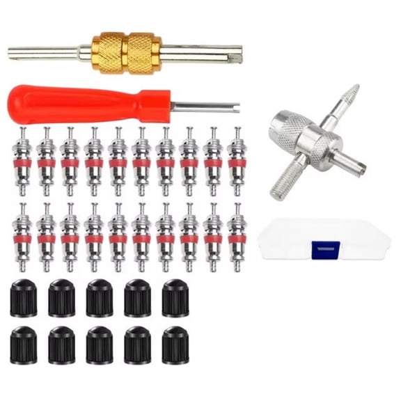 Professional Tire Valves Cores Extractor set with Comfortable Handle Manual Tires Adapter Cores Removal for Servicing
