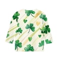 thumbnail image 4 of Blusas y camisas de manga larga y cuello redondo para niños, tallas medianas y grandes, informales, con estampado de San Patricio, mangas a ochos y cuello redondo, camisetas para niños., 4 of 5