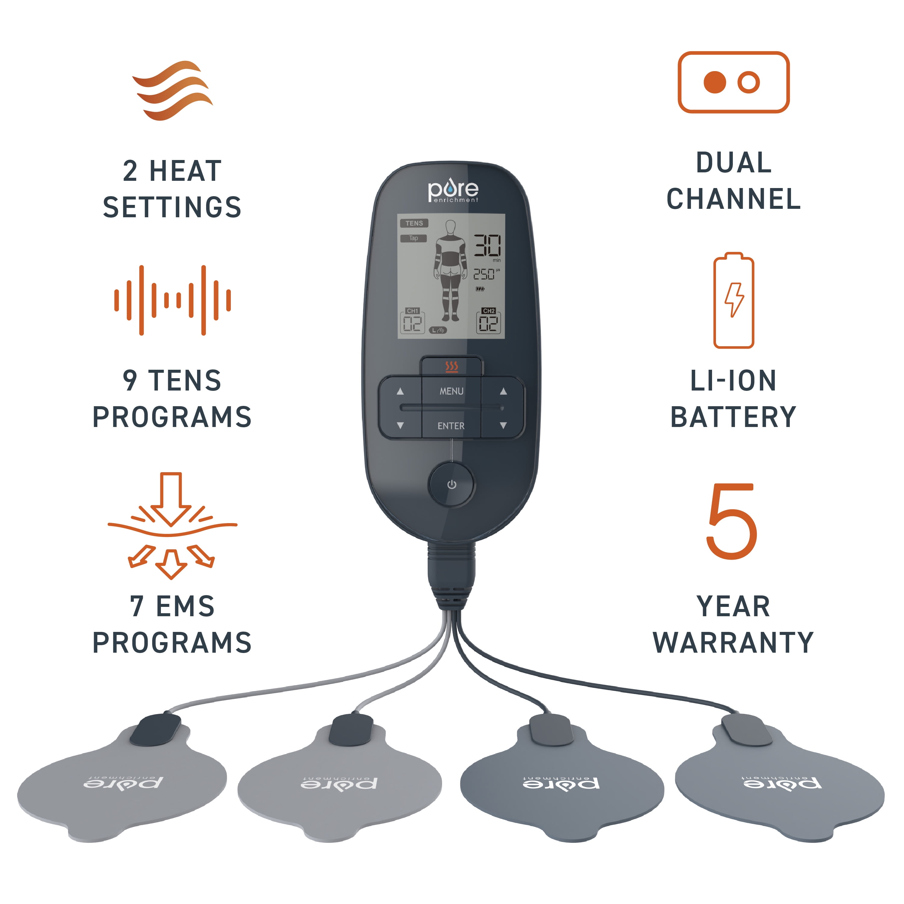 PurePulse Go™ Wireless TENS Therapy + Heat