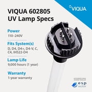 VIQUA 602805 Genuine Replacement UV Lamp for D4, D4+, D4-V, D4 Premium, C4 and IHS-D4 UV Water Purification Systems