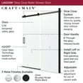 thumbnail image 7 of Craft + Main LGRLSC6074-CL-MB Lagoon 74" High X 60" Wide Sliding Frameless Shower Door -, 7 of 7