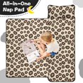 thumbnail image 4 of Brown and Beige Leopard Print Teens Toddler Nap Mat with Pillow, Sleeping Mat Bag for Preschool Daycare 59"x22", 4 of 6