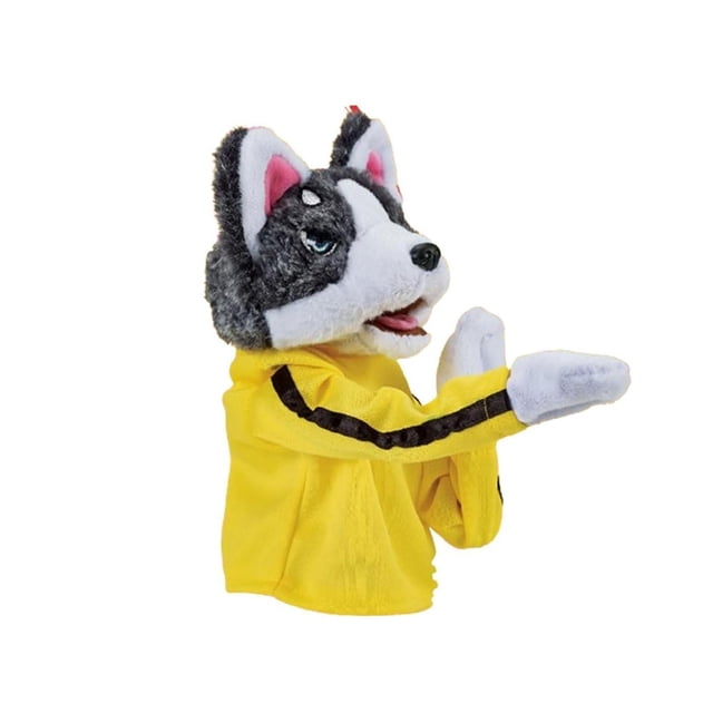 Marioneta de mano de animales Perfecl Juguete sensorial con efecto de sonido Husky de boxeo de felpa