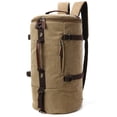 thumbnail image 1 of Men's Backpack Fashion Retro Cylinder Canvas Travel Backpack Duffel Bag Shoulder Handbag Backpack, 1 of 2