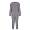 thumbnail image 4 of Winter Loungewear for Women 2 Piece Sets Fuzzy Fluffy Pajamas Long Sleeve Crew Neck Top and Pant Sleepwear Suits (Free Size, Gray), 4 of 6