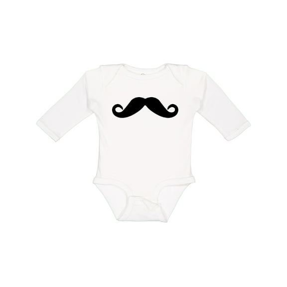 Inktastic Mustache Boys or Girls Long Sleeve Baby Bodysuit