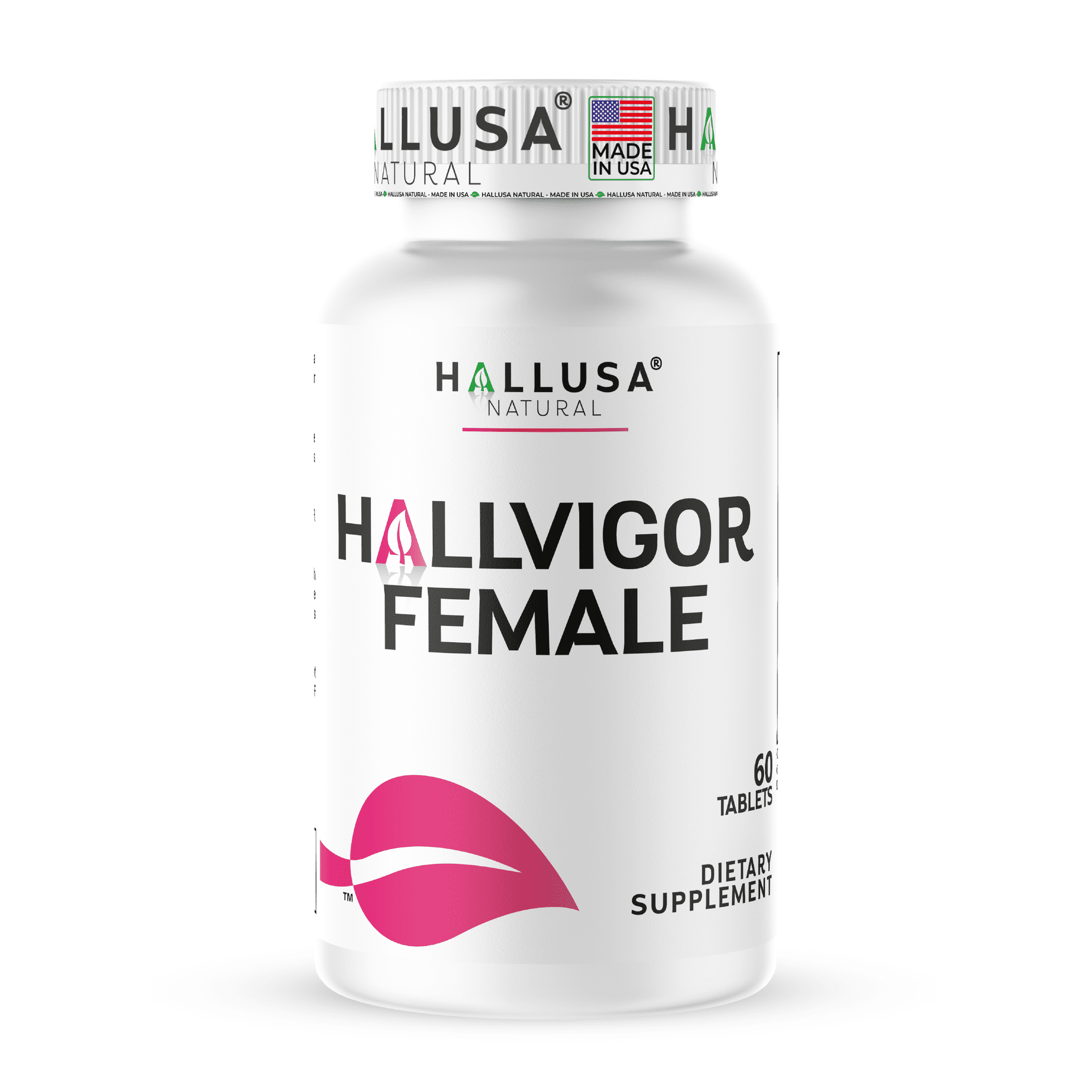 Hallusa Natural Hallvigor Female Multivitamin, 60 Tablets, Women's Vitality & Hormonal Balance Support, Ginseng, Folic Acid, B Vitamins & Calcium