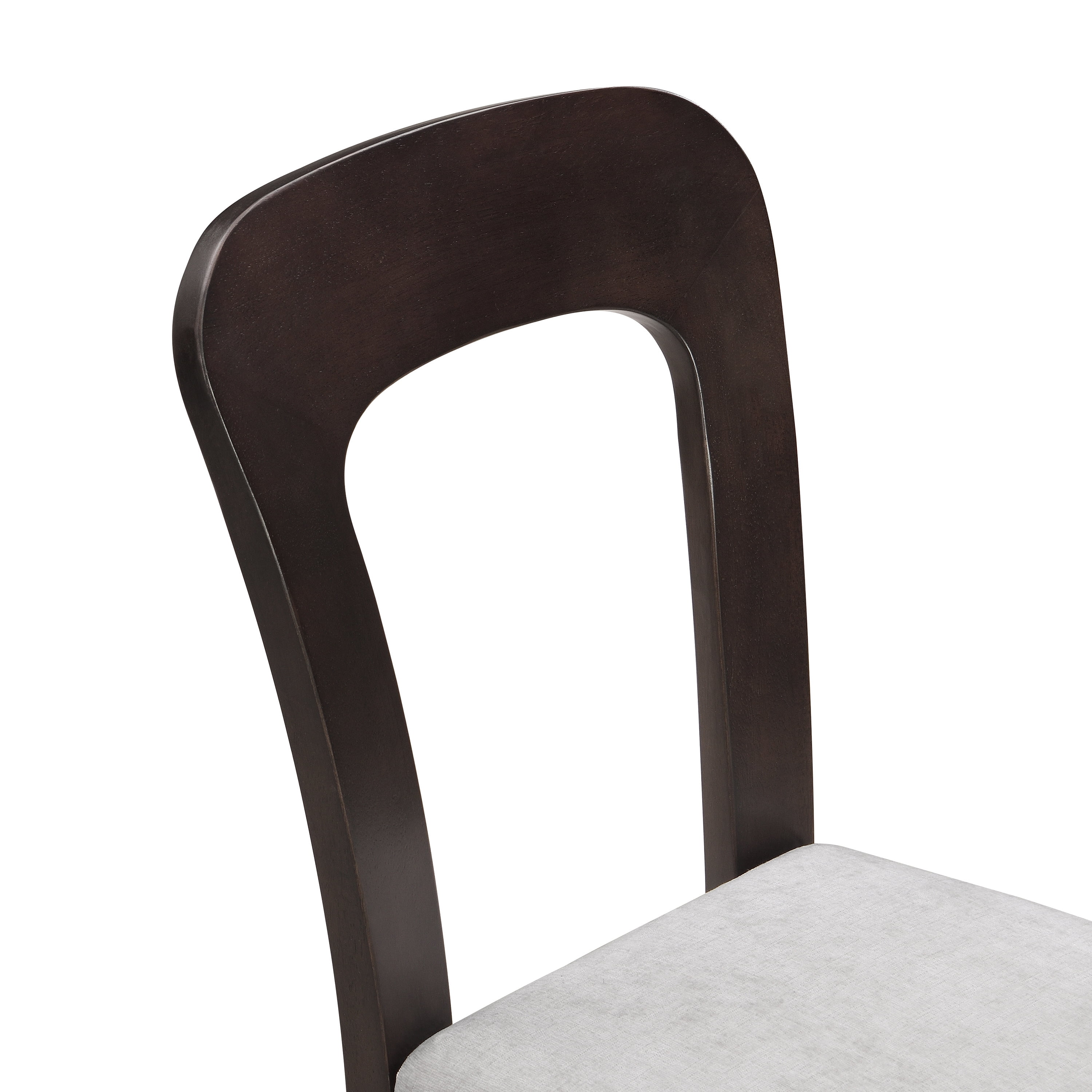 Dining Chairs Set of 2, Kitchen Chairs, Upholstered Side Chairs with Gray Chenille Fabric, Dark Brown Rubber Wood Legs and Scratch-Proof Pads for Dining Room Home Office