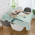 thumbnail image 3 of WOBOGO A Shark Full Of Flowers Square Tablecloth 60×120in Polyester Fabric Tablecloth Washable Dust Resistant Wrinkle Resistant, 3 of 9